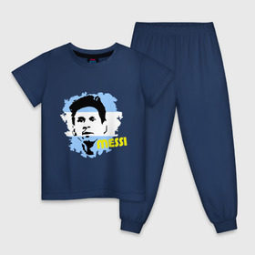 Детская пижама хлопок с принтом Месси (Messi) в Петрозаводске, 100% хлопок |  брюки и футболка прямого кроя, без карманов, на брюках мягкая резинка на поясе и по низу штанин
 | argentina | football | lionel | messi | аргентина | футбол