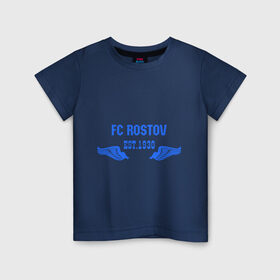 Детская футболка хлопок с принтом FC Rostov в Петрозаводске, 100% хлопок | круглый вырез горловины, полуприлегающий силуэт, длина до линии бедер | 1930 | club | football | rostov | клуб | ростов | фк | футбол
