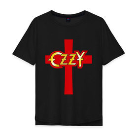 Мужская футболка хлопок Oversize с принтом Ozzy Osbourne (Оззи Осборн) в Петрозаводске, 100% хлопок | свободный крой, круглый ворот, “спинка” длиннее передней части | 