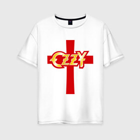 Женская футболка хлопок Oversize с принтом Ozzy Osbourne (Оззи Осборн) в Петрозаводске, 100% хлопок | свободный крой, круглый ворот, спущенный рукав, длина до линии бедер
 | 