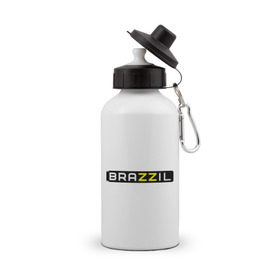 Бутылка спортивная с принтом Brazzil в Петрозаводске, металл | емкость — 500 мл, в комплекте две пластиковые крышки и карабин для крепления | brazzers | бразилия
