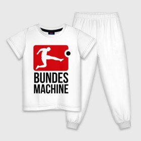 Детская пижама хлопок с принтом Bundes machine football в Петрозаводске, 100% хлопок |  брюки и футболка прямого кроя, без карманов, на брюках мягкая резинка на поясе и по низу штанин
 | bundes | football | machine | машина | немецкий | федеральный | футбол