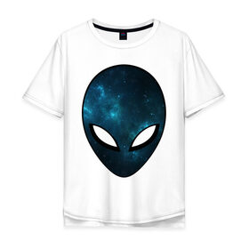 Мужская футболка хлопок Oversize с принтом Инопланетный разум в Петрозаводске, 100% хлопок | свободный крой, круглый ворот, “спинка” длиннее передней части | Тематика изображения на принте: астронавт | галактика | голова | звезды | инопланетянин | космос | пришелец