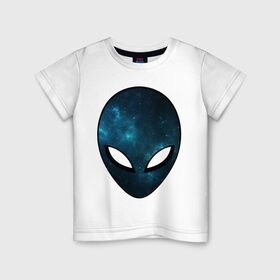 Детская футболка хлопок с принтом Инопланетный разум в Петрозаводске, 100% хлопок | круглый вырез горловины, полуприлегающий силуэт, длина до линии бедер | астронавт | галактика | голова | звезды | инопланетянин | космос | пришелец