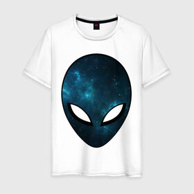 Мужская футболка хлопок с принтом Инопланетный разум в Петрозаводске, 100% хлопок | прямой крой, круглый вырез горловины, длина до линии бедер, слегка спущенное плечо. | астронавт | галактика | голова | звезды | инопланетянин | космос | пришелец