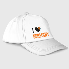 Бейсболка с принтом I love Germany в Петрозаводске, 100% хлопок | классический козырек, металлическая застежка-регулятор размера | deutsch | football | germany | heart | love | германия | люблю | мяч | сердце | футбол