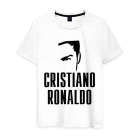 Мужская футболка хлопок с принтом Cristiano Ronaldo 7 в Петрозаводске, 100% хлопок | прямой крой, круглый вырез горловины, длина до линии бедер, слегка спущенное плечо. | cristiano ronaldo | мяч | спорт | футбол