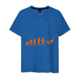 Мужская футболка хлопок с принтом Van Persie evolution в Петрозаводске, 100% хлопок | прямой крой, круглый вырез горловины, длина до линии бедер, слегка спущенное плечо. | мяч | спорт | футбол | эволюция