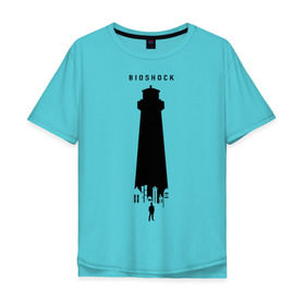 Мужская футболка хлопок Oversize с принтом Биошок маяк в Петрозаводске, 100% хлопок | свободный крой, круглый ворот, “спинка” длиннее передней части | bioshock | burial at sea | биошок | большой папочка | букер | сестренки | элизабет