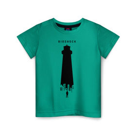 Детская футболка хлопок с принтом Биошок маяк в Петрозаводске, 100% хлопок | круглый вырез горловины, полуприлегающий силуэт, длина до линии бедер | bioshock | burial at sea | биошок | большой папочка | букер | сестренки | элизабет