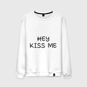 Мужской свитшот хлопок с принтом Hey kiss me в Петрозаводске, 100% хлопок |  | Тематика изображения на принте: hey | kiss | love | me | девушка | любовь | меня | пара | парень | поцелуй | романтика | ты | эй
