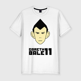 Мужская футболка премиум с принтом Gareth Bale (карикатура) в Петрозаводске, 92% хлопок, 8% лайкра | приталенный силуэт, круглый вырез ворота, длина до линии бедра, короткий рукав | 