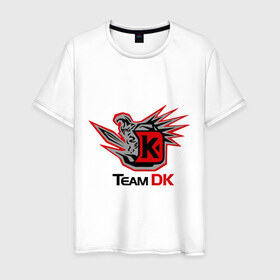 Мужская футболка хлопок с принтом Team DK Dota2 в Петрозаводске, 100% хлопок | прямой крой, круглый вырез горловины, длина до линии бедер, слегка спущенное плечо. | 