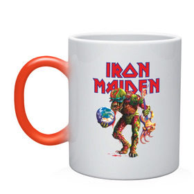 Кружка хамелеон с принтом Iron Maiden в Петрозаводске, керамика | меняет цвет при нагревании, емкость 330 мл | iron maiden