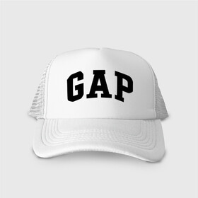 Кепка тракер с сеткой с принтом GAP Swag в Петрозаводске, трикотажное полотно; задняя часть — сетка | длинный козырек, универсальный размер, пластиковая застежка | Тематика изображения на принте: gap | swag | сваг | свег | свэг