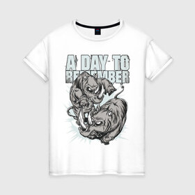 Женская футболка хлопок с принтом A Day To Remember в Петрозаводске, 100% хлопок | прямой крой, круглый вырез горловины, длина до линии бедер, слегка спущенное плечо | day | metal | remember | группа | металл | носорог
