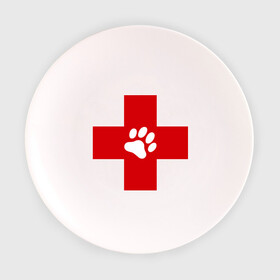 Тарелка с принтом Ветеринар в Петрозаводске, фарфор | диаметр - 210 мм
диаметр для нанесения принта - 120 мм | ветеринар | врач | доктор | красный | крест