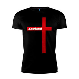 Мужская футболка премиум с принтом Сборная Англии в Петрозаводске, 92% хлопок, 8% лайкра | приталенный силуэт, круглый вырез ворота, длина до линии бедра, короткий рукав | england | англия | сборная | флаг | футбол