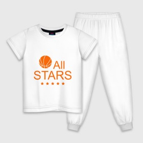 Детская пижама хлопок с принтом All stars (баскетбол) в Петрозаводске, 100% хлопок |  брюки и футболка прямого кроя, без карманов, на брюках мягкая резинка на поясе и по низу штанин
 | basketball | все | звезды | мяч