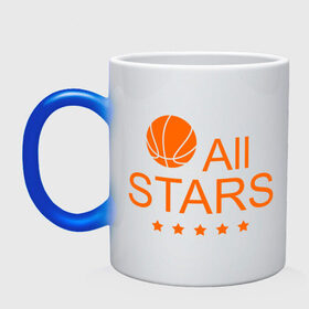 Кружка хамелеон с принтом All stars (баскетбол) в Петрозаводске, керамика | меняет цвет при нагревании, емкость 330 мл | basketball | все | звезды | мяч