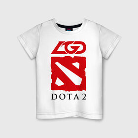 Детская футболка хлопок с принтом Dota 2 LGD-gaming в Петрозаводске, 100% хлопок | круглый вырез горловины, полуприлегающий силуэт, длина до линии бедер | Тематика изображения на принте: dota | gaming | lgd | дота