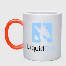 Кружка хамелеон с принтом Liquid Dota в Петрозаводске, керамика | меняет цвет при нагревании, емкость 330 мл | dota | liquid | logo | дота | логотип