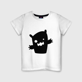 Детская футболка хлопок с принтом Маленький монстрик в Петрозаводске, 100% хлопок | круглый вырез горловины, полуприлегающий силуэт, длина до линии бедер | 