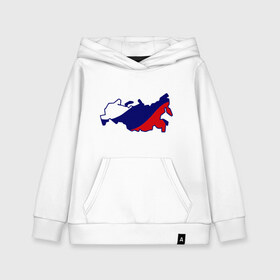 Детская толстовка хлопок с принтом Карта России в Петрозаводске, 100% хлопок | Круглый горловой вырез, эластичные манжеты, пояс, капюшен | карта | патриоты | россия | рф | флаг