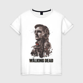 Женская футболка хлопок с принтом Ходячие Мертвецы в Петрозаводске, 100% хлопок | прямой крой, круглый вырез горловины, длина до линии бедер, слегка спущенное плечо | dead | walking | мертвецы | ходячие