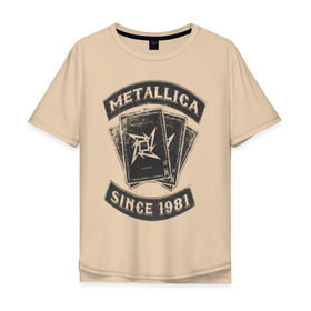 Мужская футболка хлопок Oversize с принтом Metallica в Петрозаводске, 100% хлопок | свободный крой, круглый ворот, “спинка” длиннее передней части | металлика