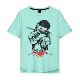 Мужская футболка хлопок Oversize с принтом Chelsea Grin в Петрозаводске, 100% хлопок | свободный крой, круглый ворот, “спинка” длиннее передней части | chelsea | grin | девочка | череп