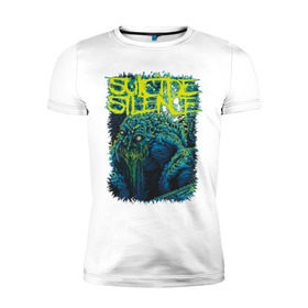 Мужская футболка премиум с принтом Suicide Silence в Петрозаводске, 92% хлопок, 8% лайкра | приталенный силуэт, круглый вырез ворота, длина до линии бедра, короткий рукав | silence | suicide