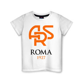 Детская футболка хлопок с принтом FC Roma Sign в Петрозаводске, 100% хлопок | круглый вырез горловины, полуприлегающий силуэт, длина до линии бедер | 1927 | ars | club | fc | football | roma | клуб | рим | фк | футбол