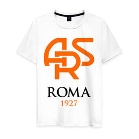 Мужская футболка хлопок с принтом FC Roma Sign в Петрозаводске, 100% хлопок | прямой крой, круглый вырез горловины, длина до линии бедер, слегка спущенное плечо. | 1927 | ars | club | fc | football | roma | клуб | рим | фк | футбол