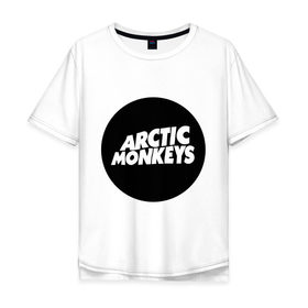 Мужская футболка хлопок Oversize с принтом Arctic Monkeys Round в Петрозаводске, 100% хлопок | свободный крой, круглый ворот, “спинка” длиннее передней части | arctic | monkeys | round | круг