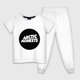 Детская пижама хлопок с принтом Arctic Monkeys Round в Петрозаводске, 100% хлопок |  брюки и футболка прямого кроя, без карманов, на брюках мягкая резинка на поясе и по низу штанин
 | arctic | monkeys | round | круг