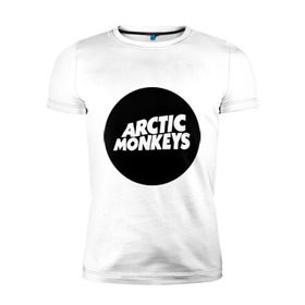 Мужская футболка премиум с принтом Arctic Monkeys Round в Петрозаводске, 92% хлопок, 8% лайкра | приталенный силуэт, круглый вырез ворота, длина до линии бедра, короткий рукав | arctic | monkeys | round | круг
