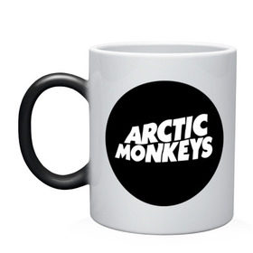 Кружка хамелеон с принтом Arctic Monkeys Round в Петрозаводске, керамика | меняет цвет при нагревании, емкость 330 мл | Тематика изображения на принте: arctic | monkeys | round | круг