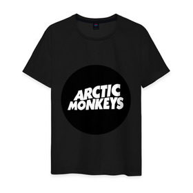 Мужская футболка хлопок с принтом Arctic Monkeys Round в Петрозаводске, 100% хлопок | прямой крой, круглый вырез горловины, длина до линии бедер, слегка спущенное плечо. | arctic | monkeys | round | круг