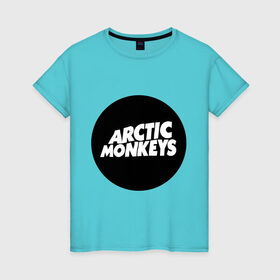 Женская футболка хлопок с принтом Arctic Monkeys Round в Петрозаводске, 100% хлопок | прямой крой, круглый вырез горловины, длина до линии бедер, слегка спущенное плечо | arctic | monkeys | round | круг