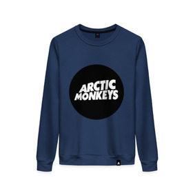 Женский свитшот хлопок с принтом Arctic Monkeys Round в Петрозаводске, 100% хлопок | прямой крой, круглый вырез, на манжетах и по низу широкая трикотажная резинка  | arctic | monkeys | round | круг