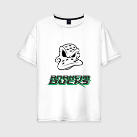Женская футболка хлопок Oversize с принтом HC Anaheim Ducks Art в Петрозаводске, 100% хлопок | свободный крой, круглый ворот, спущенный рукав, длина до линии бедер
 | anaheim | club | ducks | hockey | клуб | хоккей