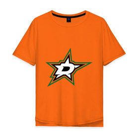 Мужская футболка хлопок Oversize с принтом HC Dallas Stars в Петрозаводске, 100% хлопок | свободный крой, круглый ворот, “спинка” длиннее передней части | Тематика изображения на принте: club | dallas | hockey | stars | клуб | хоккей