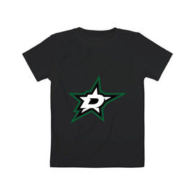 Детская футболка хлопок с принтом HC Dallas Stars в Петрозаводске, 100% хлопок | круглый вырез горловины, полуприлегающий силуэт, длина до линии бедер | club | dallas | hockey | stars | клуб | хоккей