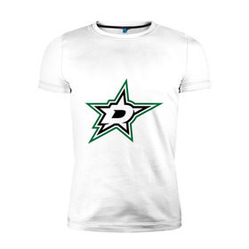 Мужская футболка премиум с принтом HC Dallas Stars в Петрозаводске, 92% хлопок, 8% лайкра | приталенный силуэт, круглый вырез ворота, длина до линии бедра, короткий рукав | Тематика изображения на принте: club | dallas | hockey | stars | клуб | хоккей