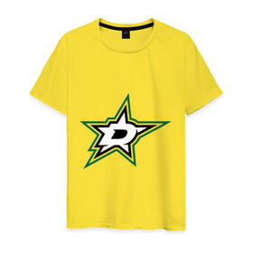 Мужская футболка хлопок с принтом HC Dallas Stars в Петрозаводске, 100% хлопок | прямой крой, круглый вырез горловины, длина до линии бедер, слегка спущенное плечо. | Тематика изображения на принте: club | dallas | hockey | stars | клуб | хоккей