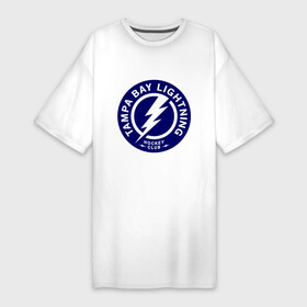 Платье-футболка хлопок с принтом HC Tampa Bay Lightning в Петрозаводске,  |  | bay | club | hockey | lightning | tampa | клуб | хоккей