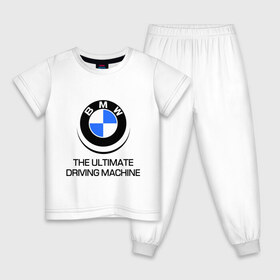Детская пижама хлопок с принтом BMW Driving Machine в Петрозаводске, 100% хлопок |  брюки и футболка прямого кроя, без карманов, на брюках мягкая резинка на поясе и по низу штанин
 | Тематика изображения на принте: bmw | driving | machine | ultimate