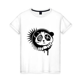 Женская футболка хлопок с принтом Медвежонок игрушка в Петрозаводске, 100% хлопок | прямой крой, круглый вырез горловины, длина до линии бедер, слегка спущенное плечо | 
