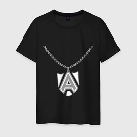 Мужская футболка хлопок с принтом Dota 2 Alliance медальон в Петрозаводске, 100% хлопок | прямой крой, круглый вырез горловины, длина до линии бедер, слегка спущенное плечо. | alliance | dota | dota2 | альянс | дота | дота2 | логотип | цепь